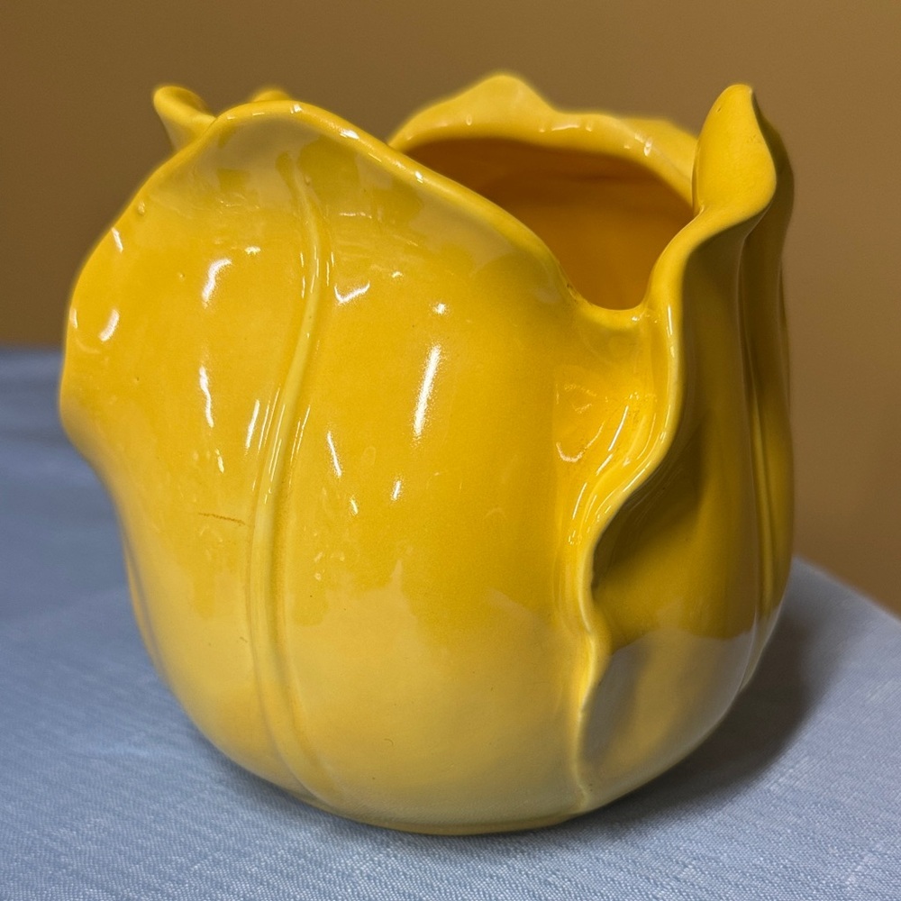 STANGL YELLOW TULIP FLOWER PLANTER Vase 1878/M 5.5” tall